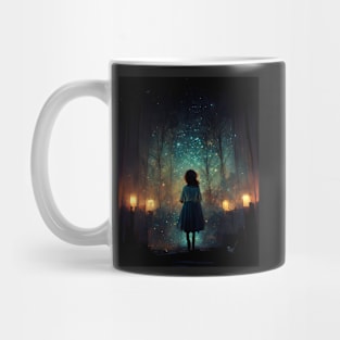 Girl Staring at the Stars - best selling Mug